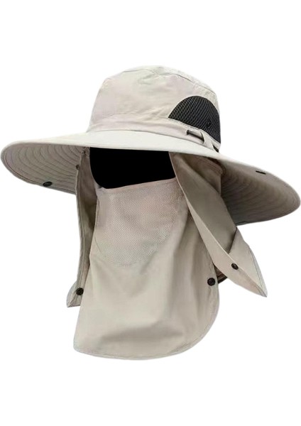 Çıkarılabilir Boyun Flep Kapağı ile Balıkçı Şapka Avcılık Kadın Erkekler Bej Yürüyüş (Yurt Dışından) fiyatları