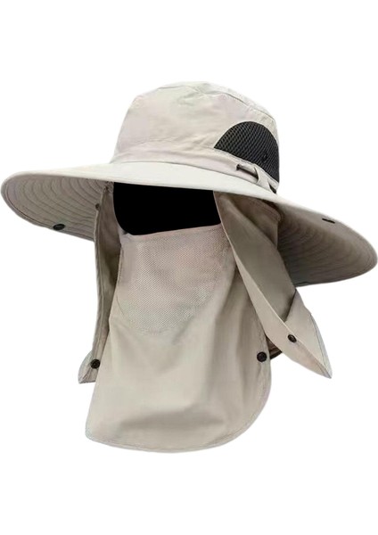Çıkarılabilir Boyun Flep Kapağı ile Balıkçı Şapka Avcılık Kadın Erkekler Bej Yürüyüş (Yurt Dışından) fırsatları
