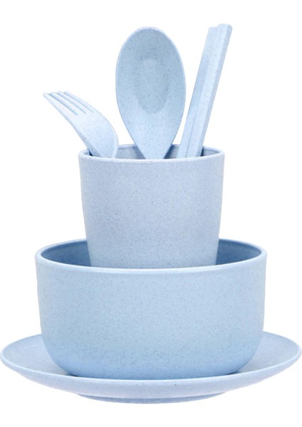 6pcs Buğday Saman Yemek Takımı Seti Yemek Çubukları Ofis Piknik Yetişkinleri Mavi Için Çatallar (Yurt Dışından) indirimleri