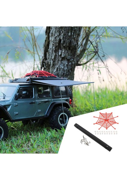 1:10 1: 8 Çatı Üst Çadır Tente + Bagaj Net SCX10 Trx4 D90 Için Paletli Araba Siyah Kırmızı (Yurt Dışından)