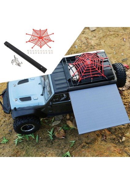 1:10 1: 8 Çatı Üst Çadır Tente + Bagaj Net SCX10 Trx4 D90 Için Paletli Araba Siyah Kırmızı (Yurt Dışından)