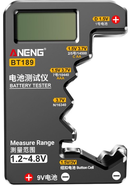 1.2-4.8V Taşınabilir Siyah Değişen Evrensel Pil Test Cihazı Voltaj Test Cihazı Ölçüsü (Yurt Dışından) fiyatları