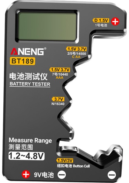 1.2-4.8V Taşınabilir Siyah Değişen Evrensel Pil Test Cihazı Voltaj Test Cihazı Ölçüsü (Yurt Dışından) modelleri