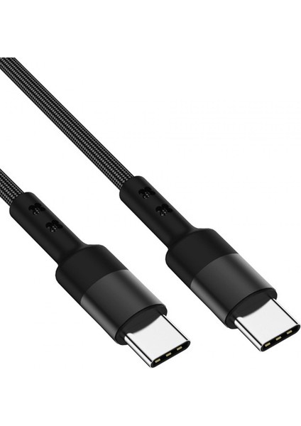 Esnek USB C Veri Hattı Kablosu Örgülü Erkek Akıllı Telefonlar Için Erkek Dizüstü Bilgisayarlar 50CM Siyah (Yurt Dışından)