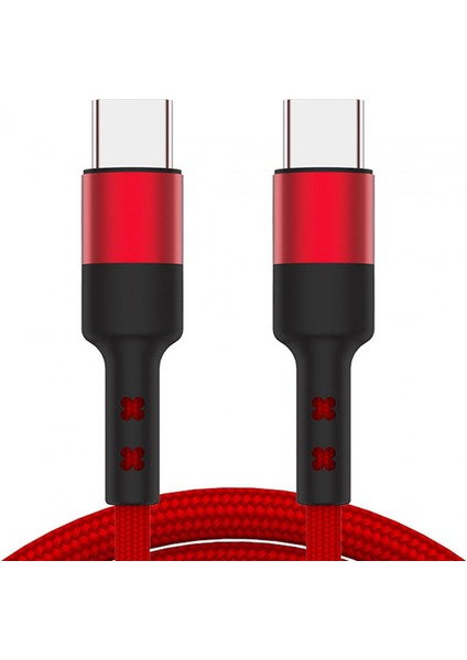 Esnek USB C Veri Hattı Kablosu Örgülü Erkek Akıllı Telefonlar Için Erkek Dizüstü Bilgisayarlar 200CM Kırmızı (Yurt Dışından) fiyatları