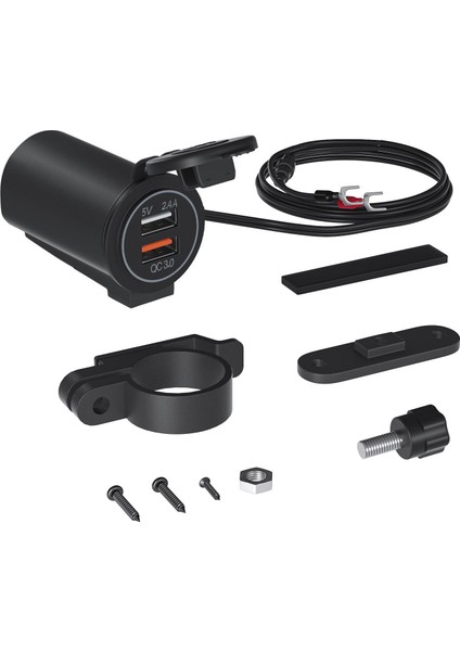 Araba Şarj Cihazı Adaptörü Hızlı Şarj IP65 Motosiklet Suv'lar Için Su Geçirmez Orange Light (Yurt Dışından)
