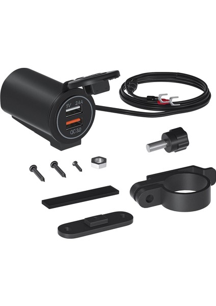 Araba Şarj Cihazı Adaptörü Hızlı Şarj IP65 Motosiklet Suv'lar Için Su Geçirmez Orange Light (Yurt Dışından) modelleri