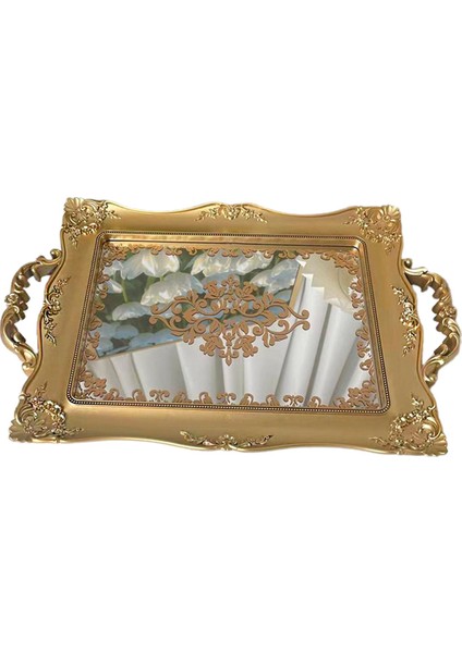 Ayna Dekoratif Tepsi Makyaj Organizatörü Çok Fonksiyonlu Kozmetik Depolama 37CMX23.5CM Aureate 1 (Yurt Dışından) fiyatları