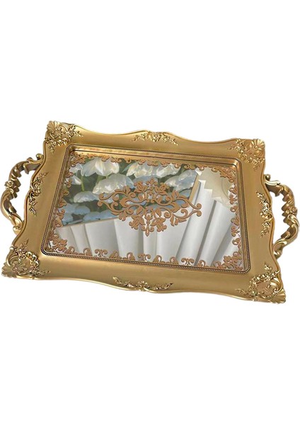 Ayna Dekoratif Tepsi Makyaj Organizatörü Çok Fonksiyonlu Kozmetik Depolama 37CMX23.5CM Aureate 1 (Yurt Dışından) fırsatları