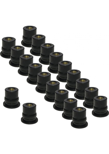 Kauçuk Cowls Fineder Pirinç Ekle Metrik Aksesuar 20X M6 (Yurt Dışından)