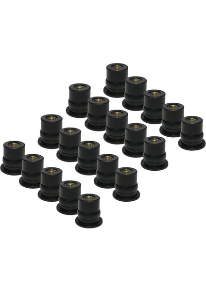 Kauçuk Cowls Fineder Pirinç Ekle Metrik Aksesuar 20X M6 (Yurt Dışından)