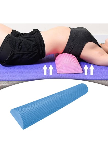Eva Yarım Köpük Rulo Köpük Yarım Roller Masaj Dayanıklı 200KG Ağır Hizmet Yarım Mavi 90CMX7.5CM (Yurt Dışından)
