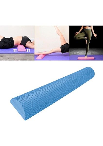 Eva Yarım Köpük Rulo Köpük Yarım Roller Masaj Dayanıklı 200KG Ağır Hizmet Yarım Mavi 90CMX7.5CM (Yurt Dışından)