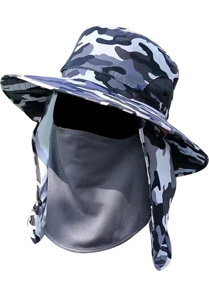 Çıkarılabilir Boyun Flep Kapağı ile Balıkçı Şapkası Avcılık Kadın Erkekler Mavi Multi Yürüyüş (Yurt Dışından) fiyatları