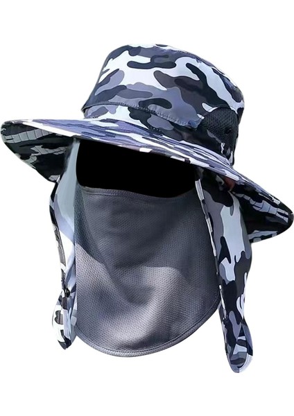 Çıkarılabilir Boyun Flep Kapağı ile Balıkçı Şapkası Avcılık Kadın Erkekler Mavi Multi Yürüyüş (Yurt Dışından) fırsatları