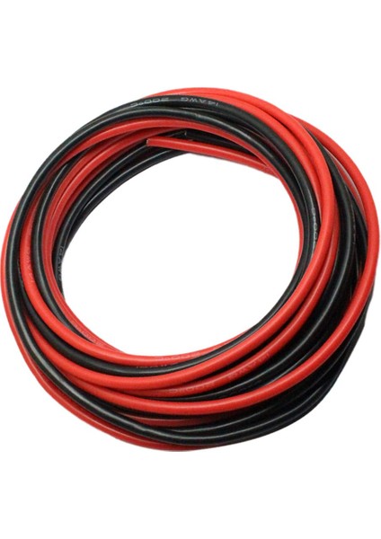 2pcs 14AWG Esnek Yumuşak Silikon Tel Sıcaklığa Dayanıklı Siyah (Yurt Dışından)