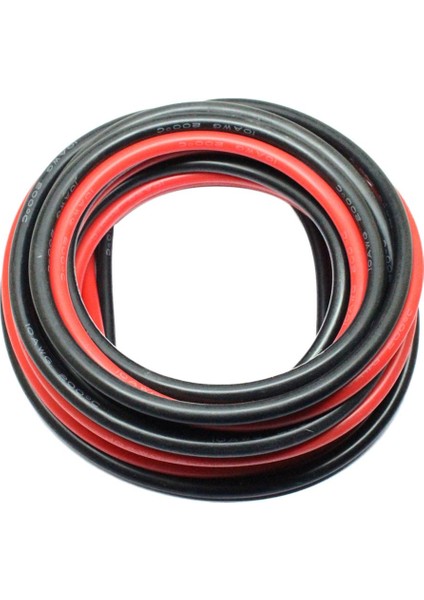 2 Rulo 10AWG Silikon Tel Esnek Silikon Siyah (Yurt Dışından)