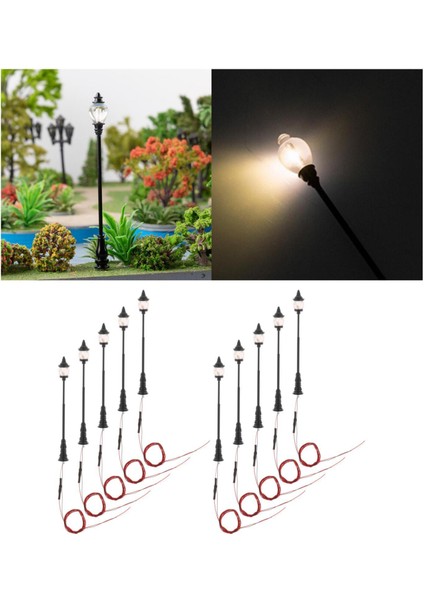 10X Ho Ölçek Tren Işıkları 12 V Kum Masa Lambası Düzeni Aksesuar Sıcak Beyaz (Yurt Dışından) modelleri