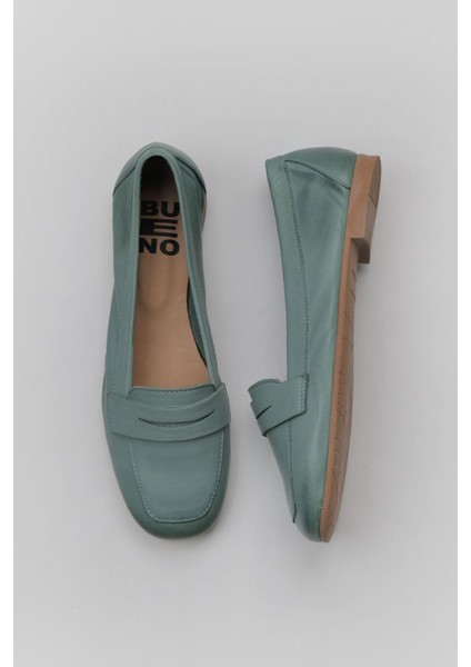 Yeşil Açık Deri Kadın Loafer 01WY0801