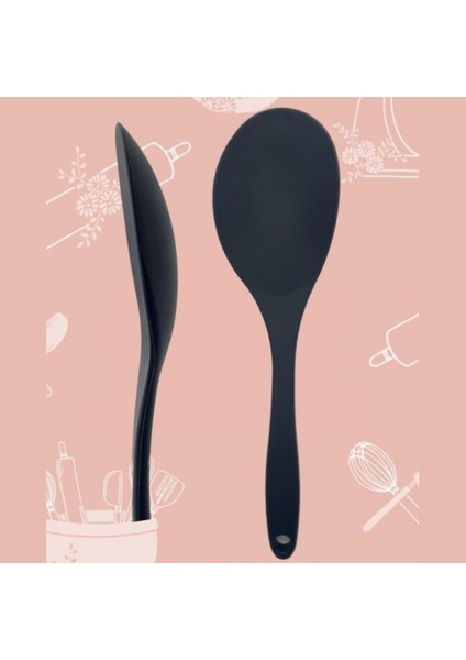 Isıya Dayanıklı Silikon Büyük Kaşık 30 cm