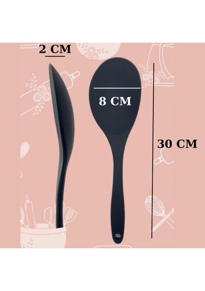 Isıya Dayanıklı Silikon Büyük Kaşık 30 cm