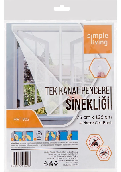 Simple Living Tek Kanat Pencere Sinekliği