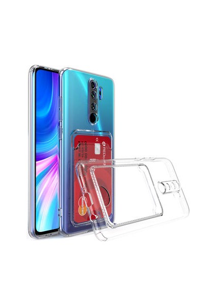 Xiaomi Redmi Note 8 Pro ile Uyumlu Kartlıklı Kartvizitli Şeffaf Telefon Kılıfı fırsatları