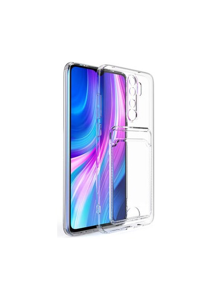 Xiaomi Redmi Note 8 Pro ile Uyumlu Kartlıklı Kartvizitli Şeffaf Telefon Kılıfı indirimleri