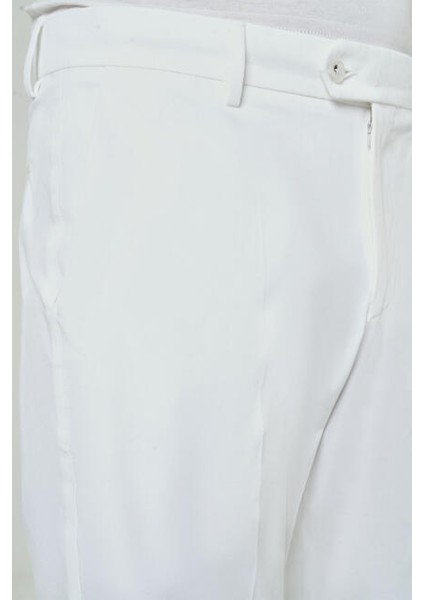 Erkek 4 Cep Spor Pantolon BEYAZ PNS23Y23109_D01