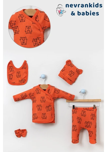 Nevran Kids Teddy Organik Hastane Çıkışı 5'li Set