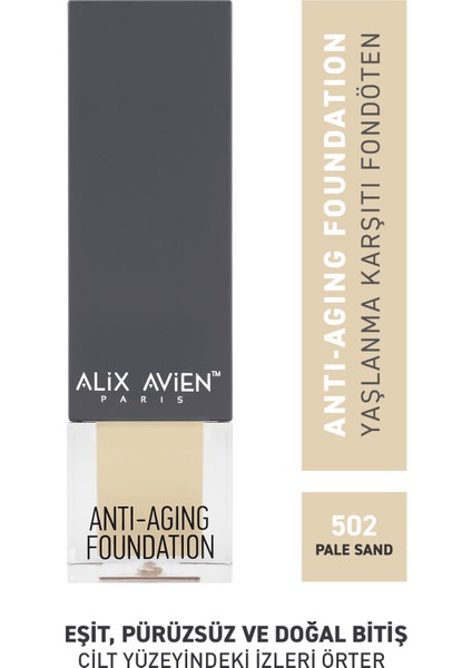 Yaşlanma Karşıtı Fondöten - Anti Aging Foundation 502 Pale Sand SPF 15 - 35 ml