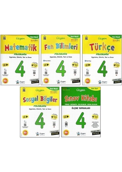 Üçgen Yayıncılık 4. Sınıf Yeni Nesil Matematik + Türkçe + Fen + Sosyal Bilg. + Sınav Kitabı 5 Kitap