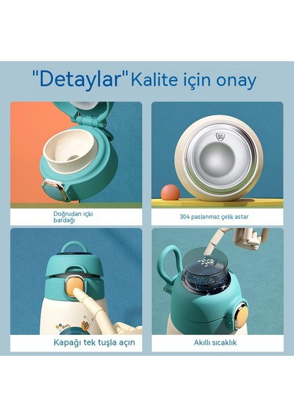 Çocuk Su Bardağı Çocuk Termos Led Akıllı Ekran Termos Bardak Çocuk Su Bardağı Öğrenci Kupası (Yurt Dışından)