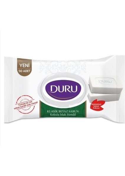 Duru Islak Mendil Beyaz Sabun Kokulu 90 Yaprak