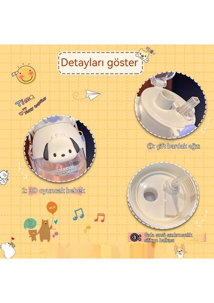 Tritan Büyük Kapasiteli Su Bardağı Büyük Göbek Kabı Sanrio Saman Bardağı (Yurt Dışından)