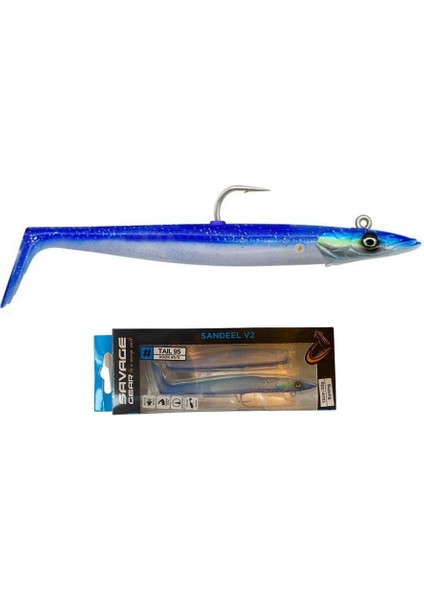 Sandeel V2 12 cm 22 gr 2+1 Blue Pearl Silver