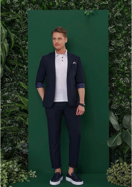 Slim Fit Lacivert Spor Ceket