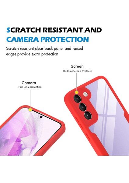 Pet Screen Koruyucu + Akrilik + Tpu Tam Kapak Hibrit Telefon Kılıfı Samsung Galaxy S22 5g - Gece Yarısı Yeşil (Yurt Dışından) modelleri