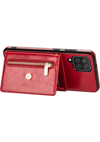 N. Samsung Galaxy A12 Için Bekus Pu Deri + Tpu Telefon Kılıfı, Zipper Card Tutucu Kickstand Kapak Uzun Kayışla - Kırmızı (Yurt Dışından) fırsatları