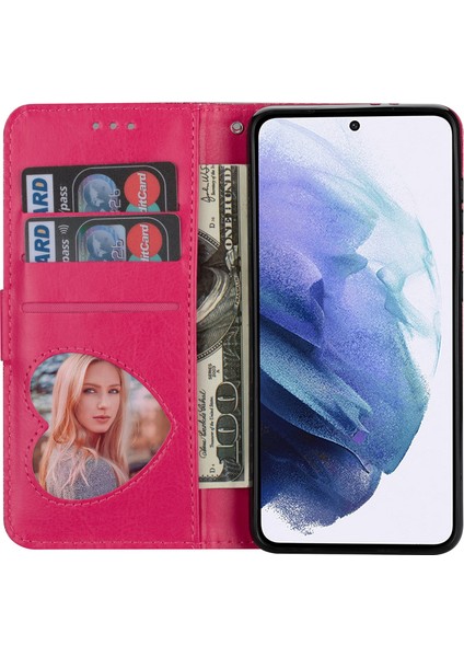 Glitter Pullar Deri Telefon Cüzdan Stand Kılıfı Kapak Samsung Galaxy S22 5g Için Fermuar Cep Tasarımı - Gül (Yurt Dışından) fırsatları