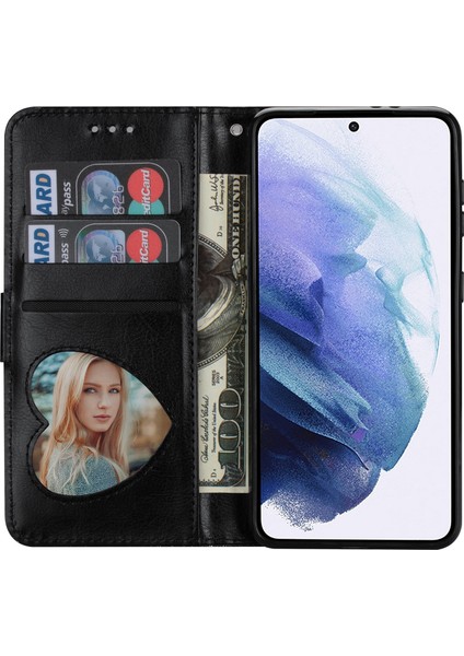 Glitter Pullar Deri Telefon Cüzdan Stand Kılıfı Kapak Samsung Galaxy S22 5g Için Fermuar Cep Tasarımı - Siyah (Yurt Dışından) fırsatları