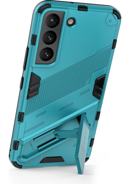 Kickstand Tasarım Esnek Tpu + Sabit Pc Back Telefon Kapağı Samsung Galaxy S22 5g Için Çizelge Anti Cep Telefonu Kılıfı - Bebek Mavisi (Yurt Dışından) modelleri