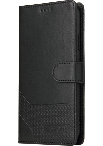 Gq. Utrobe 009 Serisi Ekleme Pu Deri + Tpu Telefon Kapak Stand Samsung Galaxy S22 Ultra 5g Için Cüzdan Kılıfı - Siyah (Yurt Dışından)