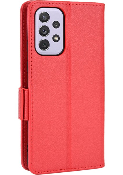 Samsung Galaxy A33 5g Için Yan Manyetik Toka Stand Telefon Kılıfı, Litchi Doku Pu Deri Cüzdan Kılıfı - Kırmızı (Yurt Dışından) modelleri