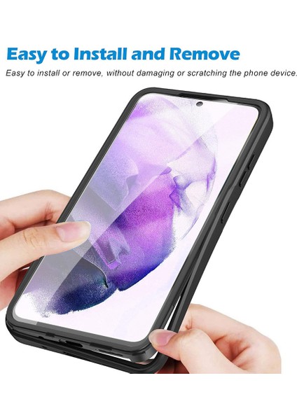 Pet Screen Koruyucu + Akrilik + Tpu Tam Kapak Hibrit Telefon Kılıfı Samsung Galaxy S22 5g - Siyah (Yurt Dışından) modelleri