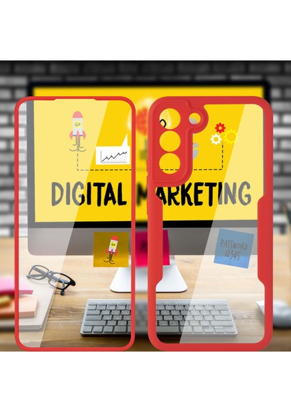 Pet Screen Koruyucu + Akrilik + Tpu Tam Kapak Hibrit Telefon Kılıfı Samsung Galaxy S22 5g - Lacivert (Yurt Dışından) fiyatları