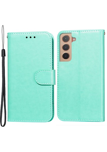 Samsung Galaxy S22 5g Için Tpu+Pu Deri Cüzdanı Kapsayan Anti-Çizim Telefonu - Yeşil (Yurt Dışından)