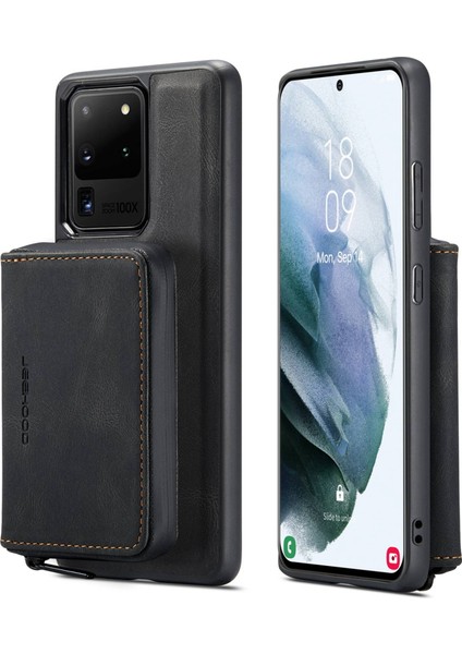 Samsung Galaxy S20 Ultra 4G/S20 Ultra 5g Fermuar Pu Deri Kaplamalı Tpu Kapak Kickstand Söndürülebilir Telefon Kılıfı (Yurt Dışından)