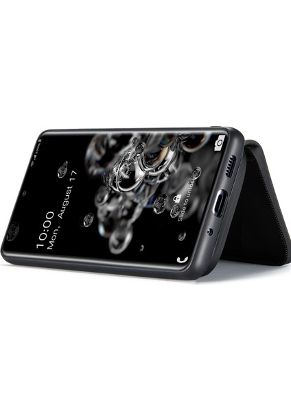 Samsung Galaxy S20 Ultra 4G/S20 Ultra 5g Fermuar Pu Deri Kaplamalı Tpu Kapak Kickstand Söndürülebilir Telefon Kılıfı (Yurt Dışından) fiyatları