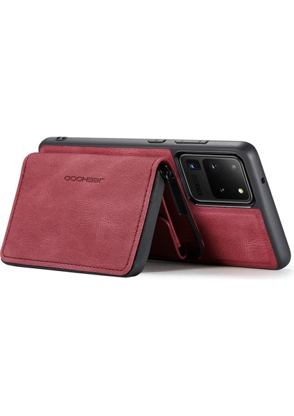 Samsung Galaxy S20 Ultra 4G/S20 Ultra 5g Fermuar Pu Deri Kaplamalı Tpu Kapak Kickstand Söndürülebilir Telefon Kılıfı (Yurt Dışından) fiyatları